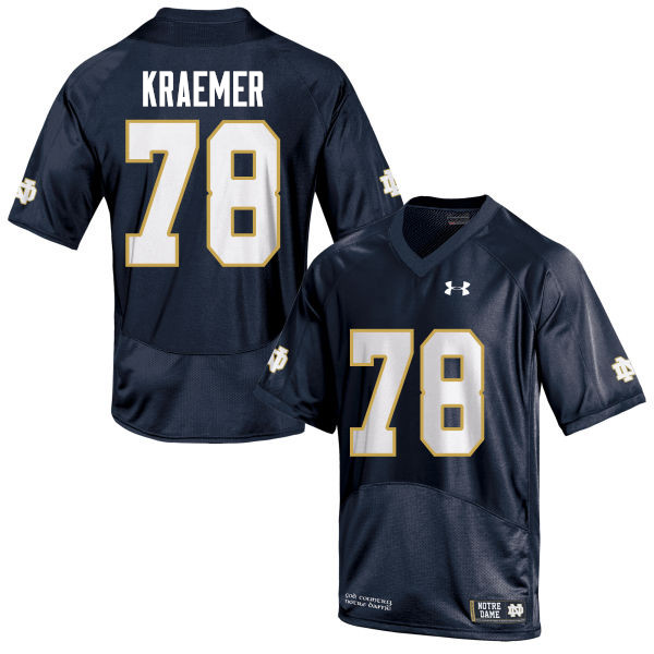 Men #78 Tommy Kraemer Notre Dame Fighting Irish College Football Jerseys-Navy Blue